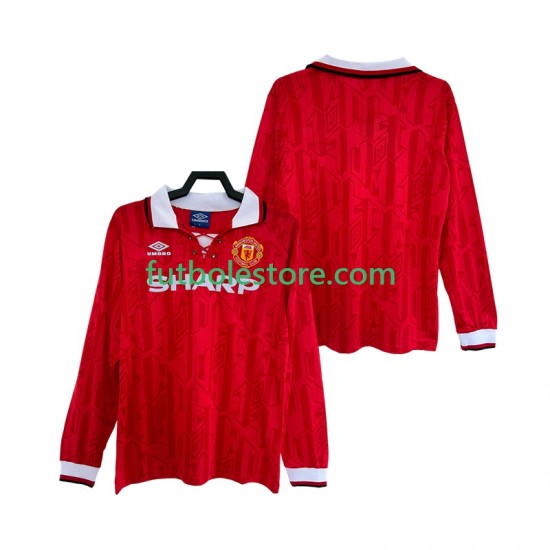 Primera Equipación del Manchester United Retro 1992 1994 ML para Hombre Primera Equipación del Manchester United Retro 1992 1994 ML para Hombre