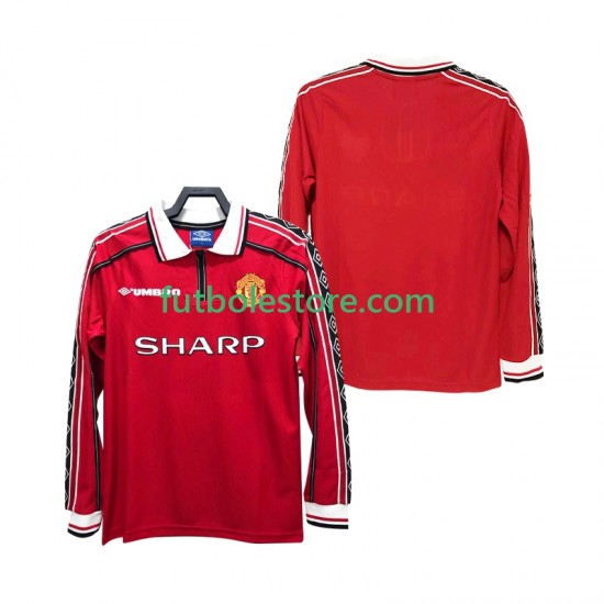 Primera Equipación del Manchester United Retro 1998 1999 ML para Hombre Primera Equipación del Manchester United Retro 1998 1999 ML para Hombre