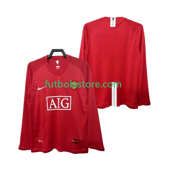 Primera Equipación del Manchester United Retro 2007 2008 ML para Hombre Primera Equipación del Manchester United Retro 2007 2008 ML para Hombre