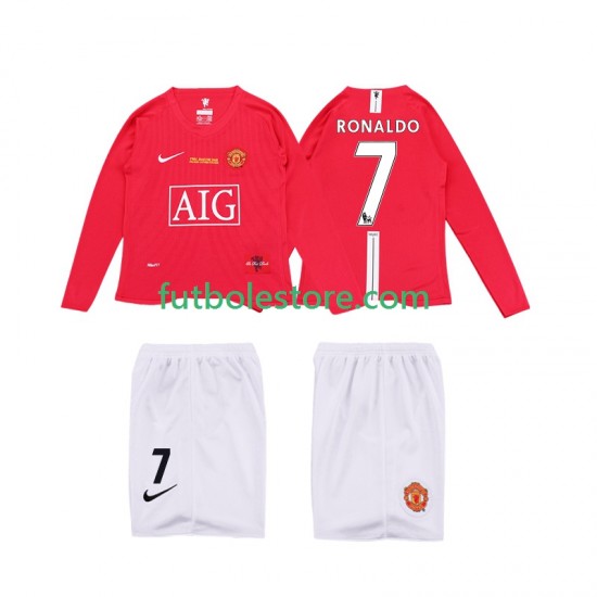 Primera Equipación del Manchester United Ronaldo 7 Retro Premier League 2008 2009 ML para Niño (Camiseta y pantalón) Primera Equipación del Manchester United Ronaldo 7 Retro Premier League 2008 2009 ML para Niño (Camiseta y pantalón)