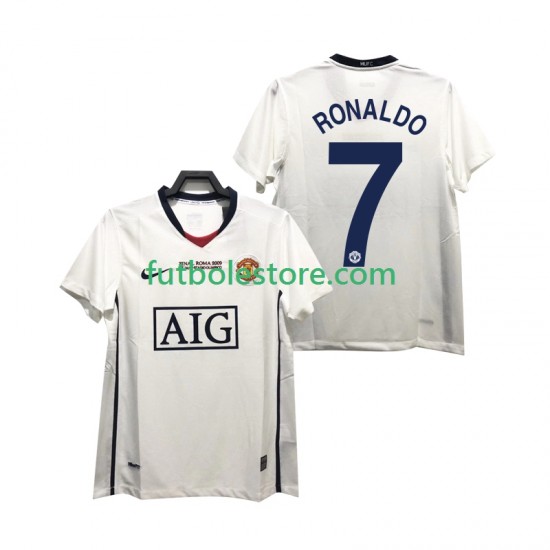 Segunda Equipación del Manchester United Ronaldo 7 Retro Champions League 2008 2009 Manga Corta para Hombre Segunda Equipación del Manchester United Ronaldo 7 Retro Champions League 2008 2009 Manga Corta para Hombre