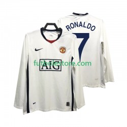 Segunda Equipación del Manchester United Ronaldo 7 Retro Premier League 2008 2009 ML para Hombre