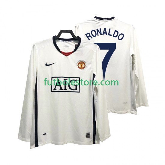 Segunda Equipación del Manchester United Ronaldo 7 Retro Premier League 2008 2009 ML para Hombre Segunda Equipación del Manchester United Ronaldo 7 Retro Premier League 2008 2009 ML para Hombre