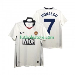 Segunda Equipación del Manchester United Ronaldo 7 Retro Premier League 2008 2009 Manga Corta para Hombre