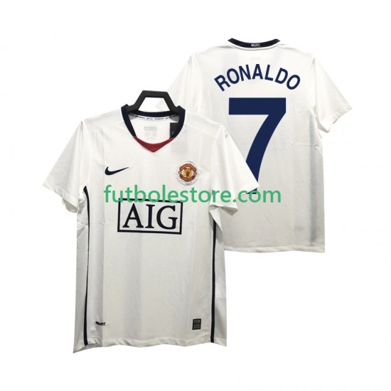 Segunda Equipación del Manchester United Ronaldo 7 Retro Premier League 2008 2009 Manga Corta para Hombre Segunda Equipación del Manchester United Ronaldo 7 Retro Premier League 2008 2009 Manga Corta para Hombre