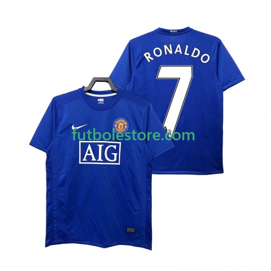 Tercera Equipación del Manchester United Ronaldo 7 Retro 2008 2009 Manga Corta para Hombre Tercera Equipación del Manchester United Ronaldo 7 Retro 2008 2009 Manga Corta para Hombre