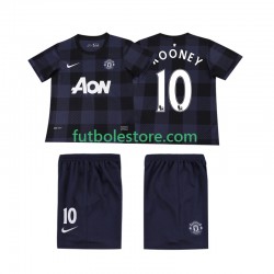 Segunda Equipación del Manchester United Rooney 10 Retro 2013 2014 Manga Corta para Niño (Camiseta y pantalón)