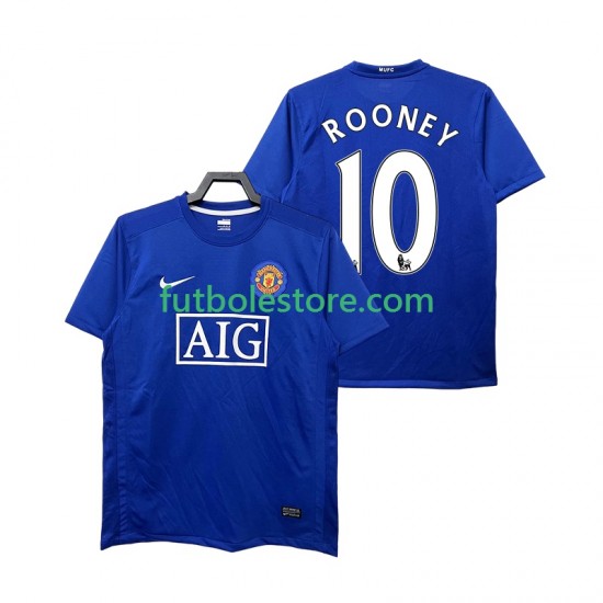 Tercera Equipación del Manchester United Rooney 10 Retro 2008 2009 Manga Corta para Hombre Tercera Equipación del Manchester United Rooney 10 Retro 2008 2009 Manga Corta para Hombre