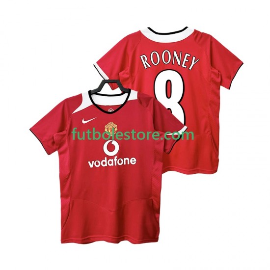 Primera Equipación del Manchester United Rooney 8 Retro 2005 2006 Manga Corta para Hombre Primera Equipación del Manchester United Rooney 8 Retro 2005 2006 Manga Corta para Hombre