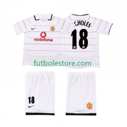 Tercera Equipación del Manchester United SCHOLES 18 Retro 2003 2006 Manga Corta para Niño (Camiseta y pantalón)