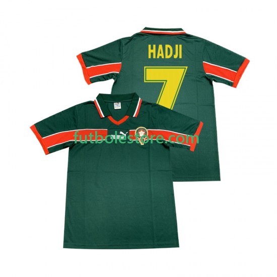 Primera Equipación del Marruecos HADJI 7 Retro 1998 Manga Corta para Hombre