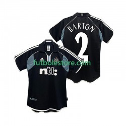 Segunda Equipación del Newcastle United BARTON 2 Retro 2000 2001 Manga Corta para Hombre