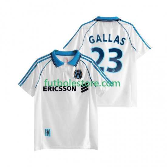 Primera Equipación del Olympique de Marsella Gallas 23 Retro 1998 1999 Manga Corta para Hombre Primera Equipación del Olympique de Marsella Gallas 23 Retro 1998 1999 Manga Corta para Hombre