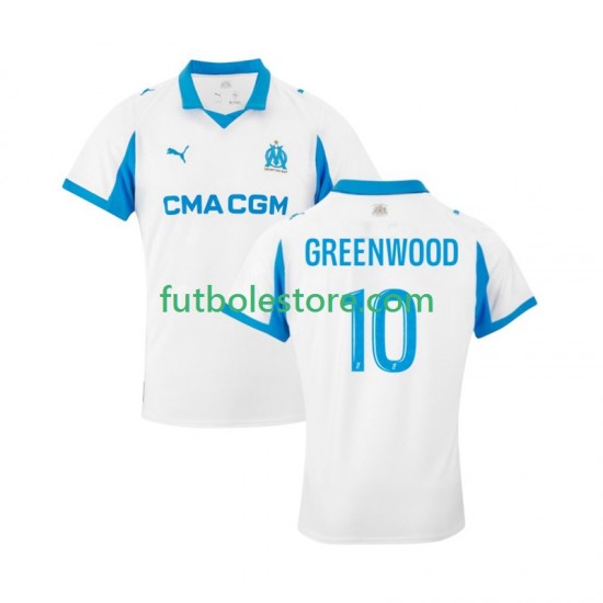 Primera Equipación del Olympique de Marsella Mason Greenwood 10 2025-2026 Manga Corta para Hombre Primera Equipación del Olympique de Marsella Mason Greenwood 10 2025-2026 Manga Corta para Hombre