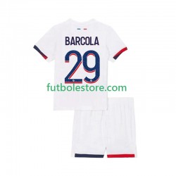 Segunda Equipación del Paris Saint-Germain Bradley Barcola 29 2025-2026 Manga Corta para Niño (Camiseta y pantalón)
