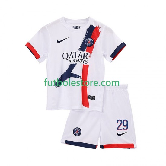 Segunda Equipación del Paris Saint-Germain Bradley Barcola 29 2025-2026 Manga Corta para Niño (Camiseta y pantalón)