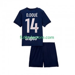 Primera Equipación del Paris Saint-Germain Desire Doue 14 2025-2026 Manga Corta para Niño (Camiseta y pantalón)
