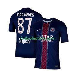 Primera Equipación del Paris Saint-Germain Joao Neves 87 2025-2026 Manga Corta para Hombre