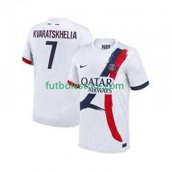 Segunda Equipación del Paris Saint-Germain Khvicha Kvaratskhelia 7 2025-2026 Manga Corta para Hombre