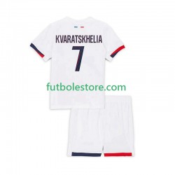 Segunda Equipación del Paris Saint-Germain Khvicha Kvaratskhelia 7 2025-2026 Manga Corta para Niño (Camiseta y pantalón)