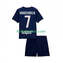Primera Equipación del Paris Saint-Germain Khvicha Kvaratskhelia 7 2025-2026 Manga Corta para Niño (Camiseta y pantalón)