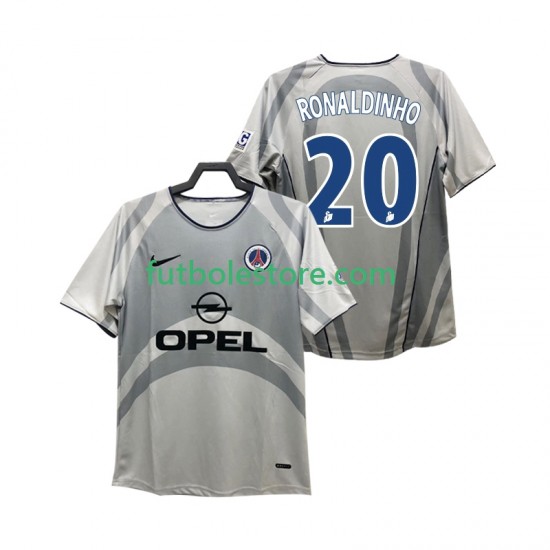 Segunda Equipación del Paris Saint-Germain RONALDINHO 20 Retro 2001 2002 Manga Corta para Hombre