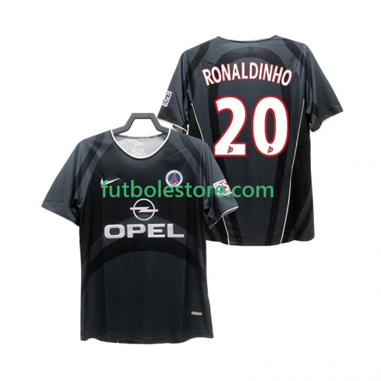 Tercera Equipación del Paris Saint-Germain RONALDINHO 20 Retro 2001 2002 Manga Corta para Hombre Tercera Equipación del Paris Saint-Germain RONALDINHO 20 Retro 2001 2002 Manga Corta para Hombre