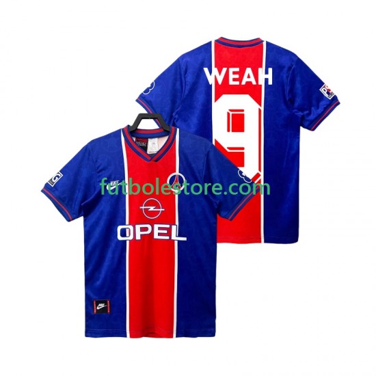 Primera Equipación del Paris Saint-Germain WEAH 9 Retro 1995 1996 Manga Corta para Hombre Primera Equipación del Paris Saint-Germain WEAH 9 Retro 1995 1996 Manga Corta para Hombre