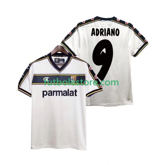 Segunda Equipación del Parma ADRIANO 9 Retro 2002 2003 Manga Corta para Hombre Segunda Equipación del Parma ADRIANO 9 Retro 2002 2003 Manga Corta para Hombre