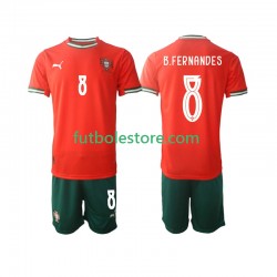 Primera Equipación del Portugal Bruno Fernandes 8 2025-2026 Manga Corta para Niño (Camiseta y pantalón)
