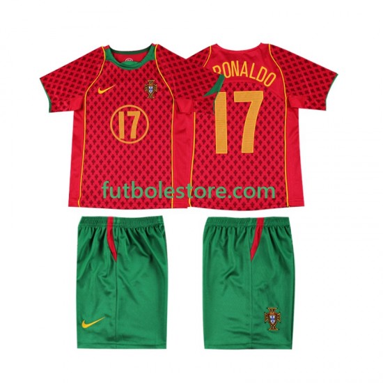 Primera Equipación del Portugal Cristiano Ronaldo 17 Retro 2004 Manga Corta para Niño (Camiseta y pantalón) Primera Equipación del Portugal Cristiano Ronaldo 17 Retro 2004 Manga Corta para Niño (Camiseta y pantalón)