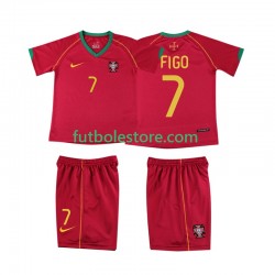 Primera Equipación del Portugal FIGO 7 Retro 2006 Manga Corta para Niño (Camiseta y pantalón)