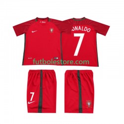 Primera Equipación del Portugal RONALDO 7 Retro 2016 Manga Corta para Niño (Camiseta y pantalón)
