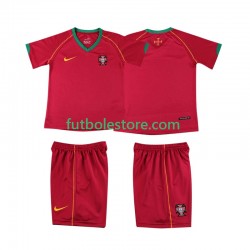 Primera Equipación del Portugal Retro 2006 Manga Corta para Niño (Camiseta y pantalón)