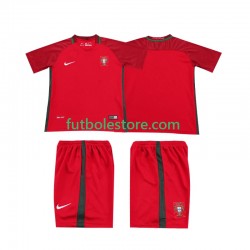 Primera Equipación del Portugal Retro 2016 Manga Corta para Niño (Camiseta y pantalón)