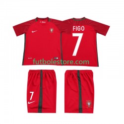 Primera Equipación del Portugal Retro FIGO 7 2016 Manga Corta para Niño (Camiseta y pantalón)