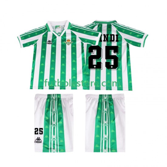 Primera Equipación del Real Betis FINIDI 25 Retro 1996 1997 Manga Corta para Niño (Camiseta y pantalón) Primera Equipación del Real Betis FINIDI 25 Retro 1996 1997 Manga Corta para Niño (Camiseta y pantalón)