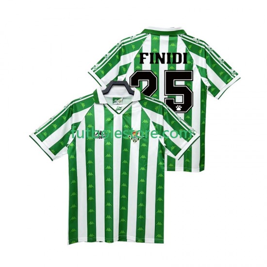 Primera Equipación del Real Betis FINIDI 25 Retro 1996 1997 Manga Corta para Hombre Primera Equipación del Real Betis FINIDI 25 Retro 1996 1997 Manga Corta para Hombre