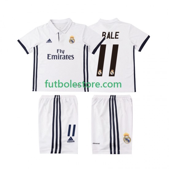 Primera Equipación del Real Madrid BALE 11 Retro 2016 2017 Manga Corta para Niño (Camiseta y pantalón) Primera Equipación del Real Madrid BALE 11 Retro 2016 2017 Manga Corta para Niño (Camiseta y pantalón)