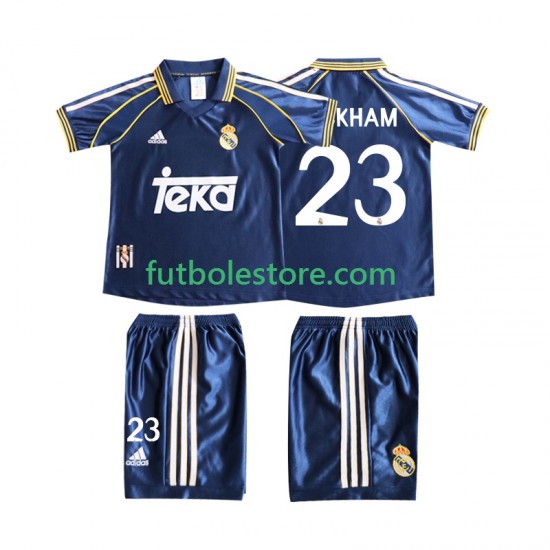 Tercera Equipación del Real Madrid BECERHAM 23 Retro 1998 1999 Manga Corta para Niño (Camiseta y pantalón) Tercera Equipación del Real Madrid BECERHAM 23 Retro 1998 1999 Manga Corta para Niño (Camiseta y pantalón)