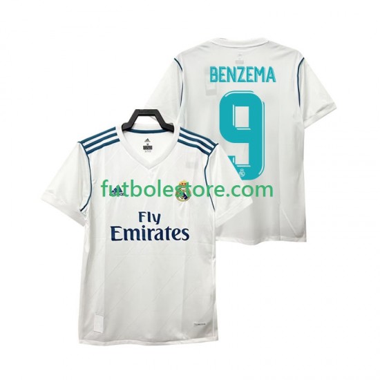 Primera Equipación del Real Madrid BENZEMA 9 Retro 2017 2018 Manga Corta para Hombre Primera Equipación del Real Madrid BENZEMA 9 Retro 2017 2018 Manga Corta para Hombre