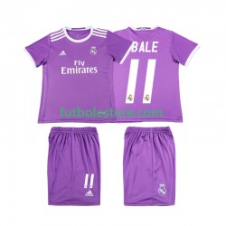 Segunda Equipación del Real Madrid Bale 11 Retro 2016 2017 Manga Corta para Niño (Camiseta y pantalón)
