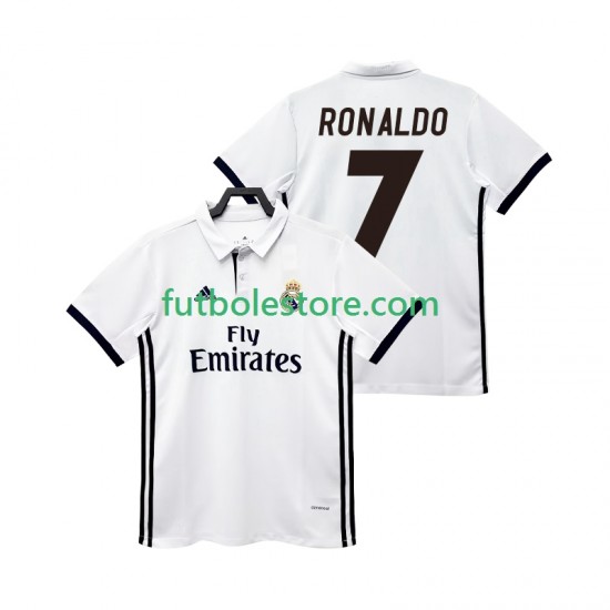 Primera Equipación del Real Madrid CRISTIANO RONALDO 7 Retro 2017 2018 Manga Corta para Hombre Primera Equipación del Real Madrid CRISTIANO RONALDO 7 Retro 2017 2018 Manga Corta para Hombre