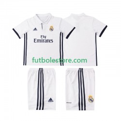 Primera Equipación del Real Madrid Retro 2016 2017 Manga Corta para Niño (Camiseta y pantalón)
