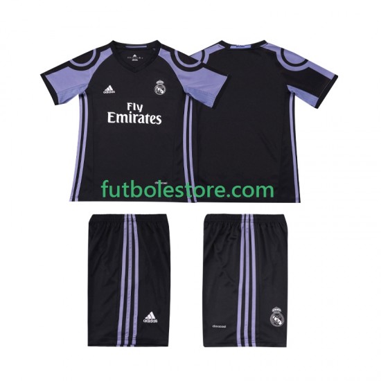 Tercera Equipación del Real Madrid Retro 2016 2017 Manga Corta para Niño (Camiseta y pantalón) Tercera Equipación del Real Madrid Retro 2016 2017 Manga Corta para Niño (Camiseta y pantalón)