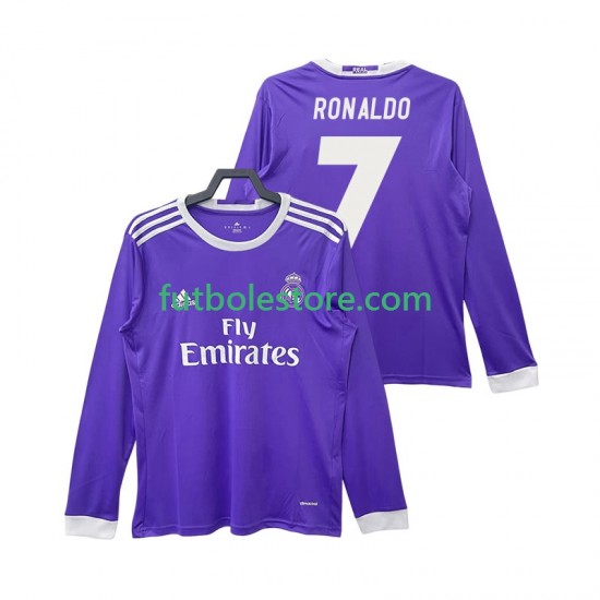 Segunda Equipación del Real Madrid Cristiano Ronaldo 7 Retro 2016 2017 ML para Hombre Segunda Equipación del Real Madrid Cristiano Ronaldo 7 Retro 2016 2017 ML para Hombre