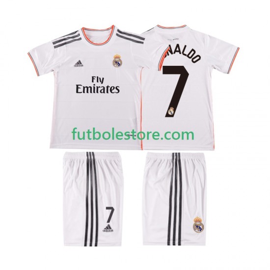 Primera Equipación del Real Madrid Cristiano Ronaldo 7 Retro 2013 2014 Manga Corta para Niño (Camiseta y pantalón) Primera Equipación del Real Madrid Cristiano Ronaldo 7 Retro 2013 2014 Manga Corta para Niño (Camiseta y pantalón)
