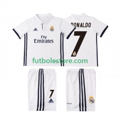 Primera Equipación del Real Madrid Cristiano Ronaldo 7 Retro 2016 2017 Manga Corta para Niño (Camiseta y pantalón)