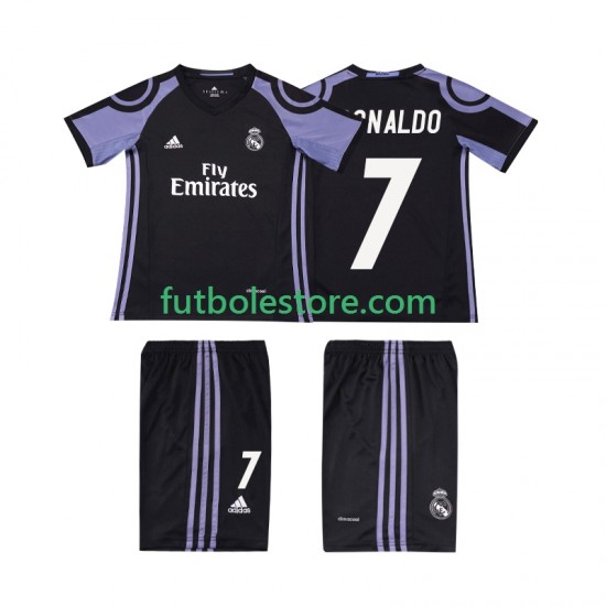 Tercera Equipación del Real Madrid Cristiano Ronaldo 7 Retro 2016 2017 Manga Corta para Niño (Camiseta y pantalón) Tercera Equipación del Real Madrid Cristiano Ronaldo 7 Retro 2016 2017 Manga Corta para Niño (Camiseta y pantalón)