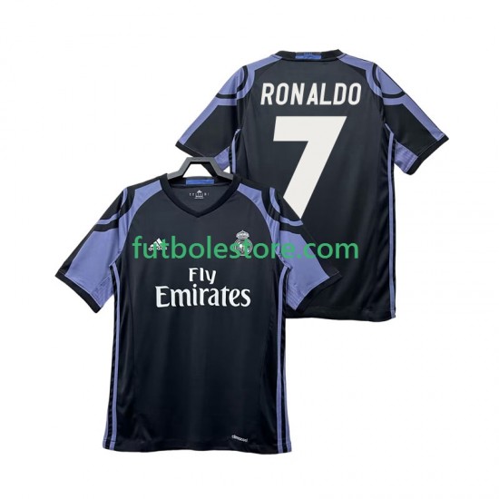 Tercera Equipación del Real Madrid Cristiano Ronaldo 7 Retro 2016 2017 Manga Corta para Hombre Tercera Equipación del Real Madrid Cristiano Ronaldo 7 Retro 2016 2017 Manga Corta para Hombre